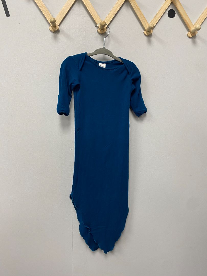 Teal Modern Baby Knot Gown, 0-3M