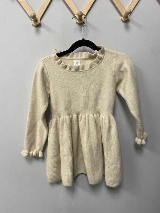Cream Baby Gap Knit Sweater Dress, 4T