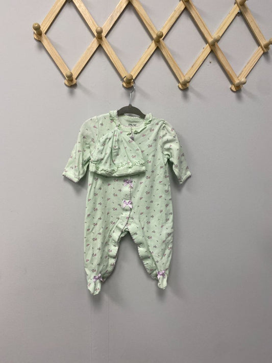 Mint Little Me Pajamas +hat, 6M