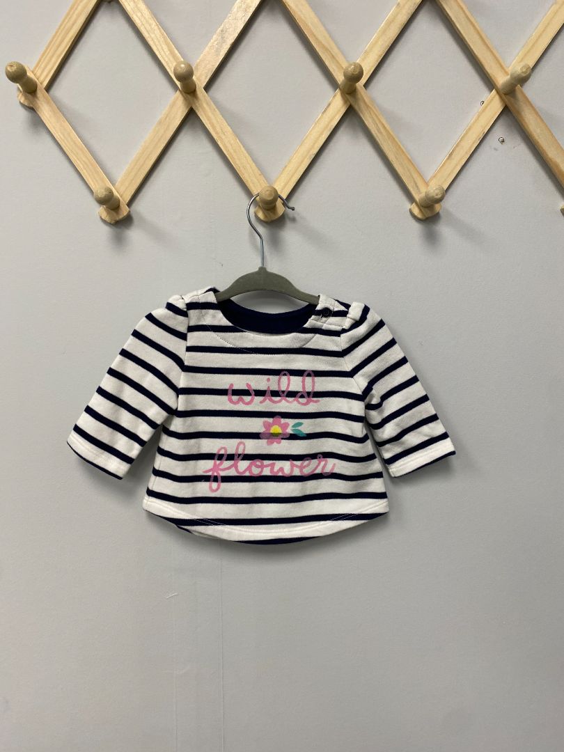 White + Navy Baby Gap Sweater, 0-3M