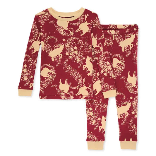 Starry Reindeer Tee & Pant PJ Set - Big Kids