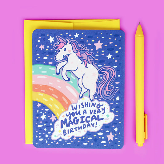 Turtle Soup Magical Unicorn Cosmic Birthday Card