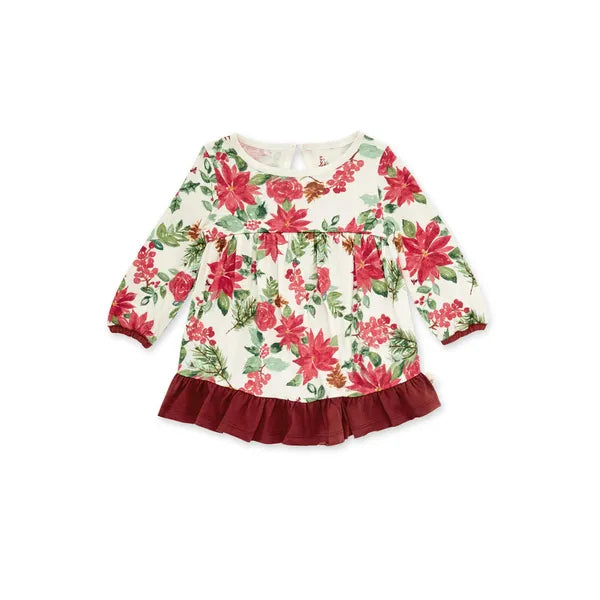 Holiday Floral Organic Cotton Dress - Toddler