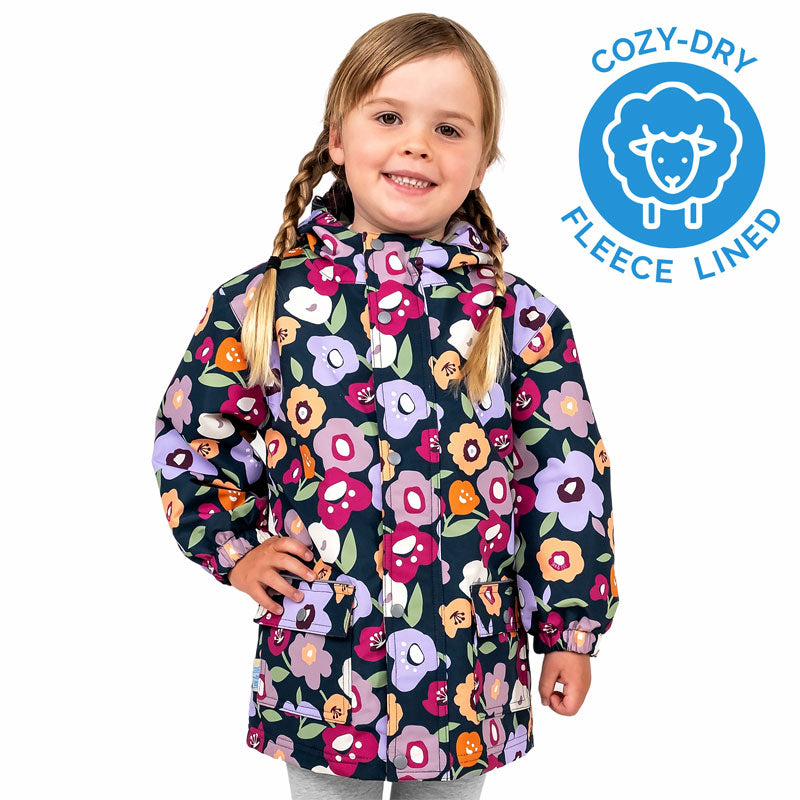 Winter Flowers | Cozy-Dry Rain Jacket