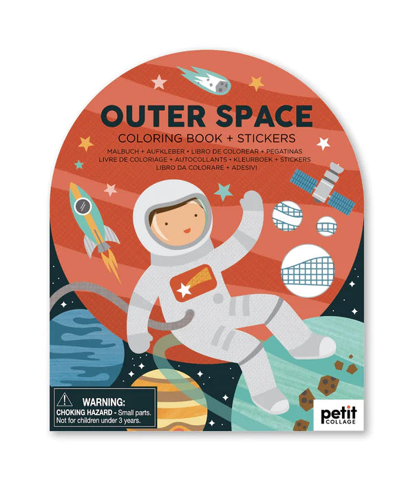 Coloring Book with Stickers - Outer Space