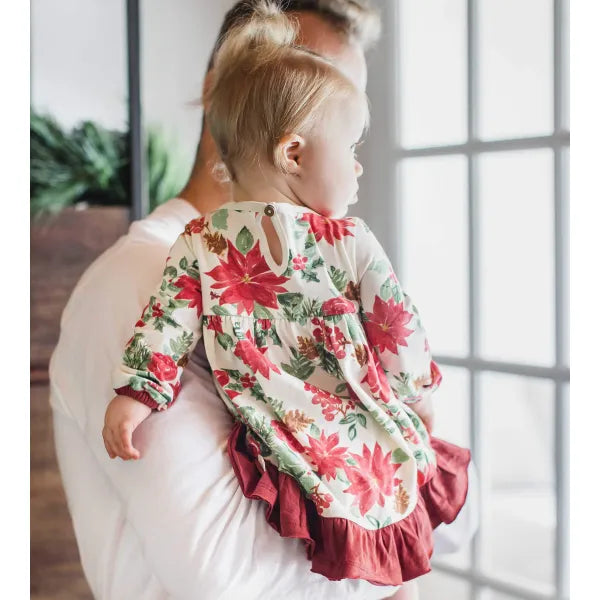 Holiday Floral Organic Cotton Dress - Toddler