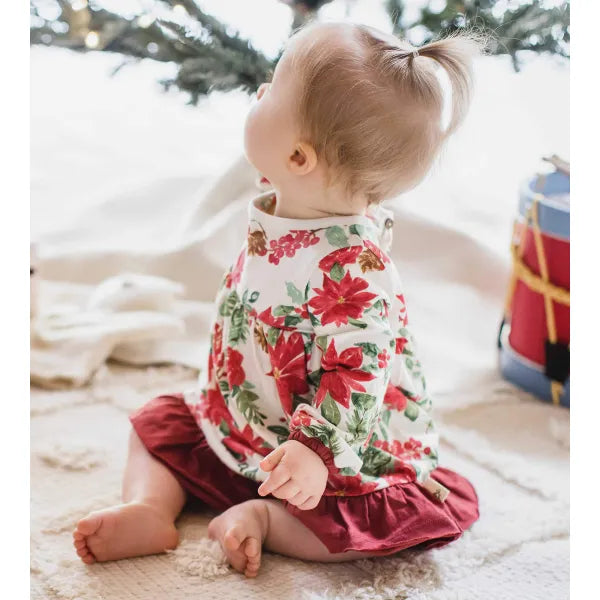 Holiday Floral Organic Cotton Dress - Toddler