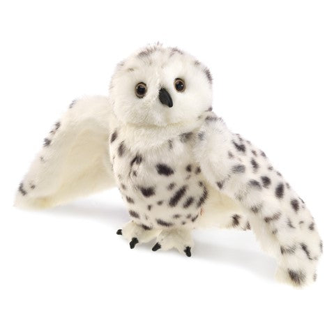 Medium Snowy Owl Puppet - 360 Head Spin