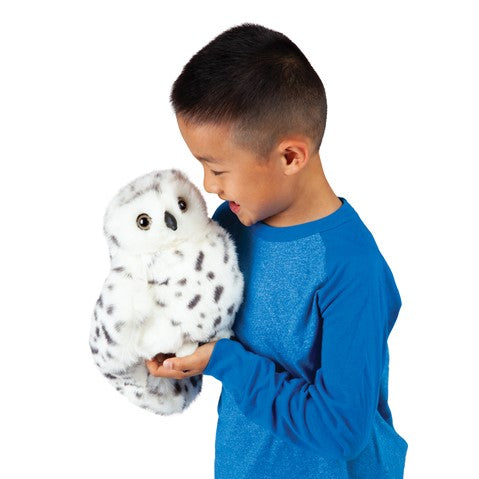 Medium Snowy Owl Puppet - 360 Head Spin